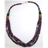 Image 4 : Navajo 3-Strand Sugilite & Multi-Stone Necklace - Tommy Singer