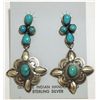 Image 1 : Navajo Turquoise Sterling Silver Post Earrings - Albert Brown