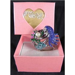 Mermaid Swarovski Crystal Pearl Ring