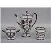 Image 1 : THREE PIECE SILVER OVERLAY LENOX PORCELAIN DEMITASSE SERVICE