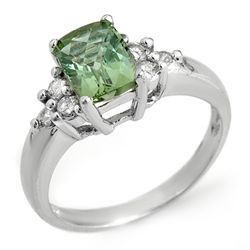 Genuine 2.55 ctw Green Tourmaline & Diamond Ring Gold