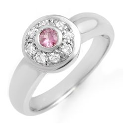 Genuine 0.35 ctw Pink Sapphire & Diamond Ring 14K Gold