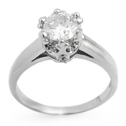 Natural 1.0 ctw Diamond Ring 14K White Gold