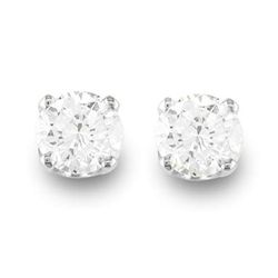 Natural 0.50 ctw Diamond Stud Earrings 14K White Gold