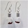 Image 1 : Cognac Glass Earrings with 2ct Natural Garnet from Africa - 106GARE