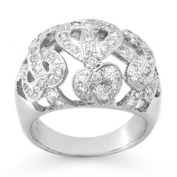 Natural 0.85 ctw Diamond Ring 10K White Gold