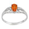 Image 1 : Genuine 0.42ctw Fire Opal & Diamond Ring 10K White Gold