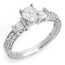 Natural 1.08 ctw Diamond Bridal Ring 14K White Gold