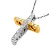 Image 1 : Natural 0.17 ctw Diamond Necklace 10K Multi tone Gold