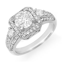 Natural 2.0 ctw Diamond Engagement Ring 14K White Gold