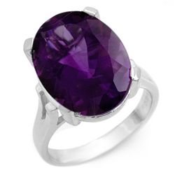 Genuine 8.0 ctw Amethyst Ring 10K White Gold