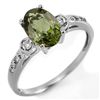 Image 1 : Genuine 1.45ctw Green Tourmaline & Diamond Ring Gold
