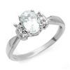 Image 1 : Genuine 1.06 ctw Aquamarine & Diamond Ring 10K Gold