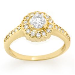 Natural 0.80 ctw Diamond Ring 14K Yellow Gold