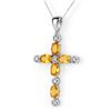 Image 1 : Genuine 3.65ctw Yellow Sapphire & Diamond Necklace Gold