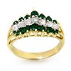 Image 1 : Genuine 1.0 ctw Emerald & Diamond Ring 10K Yellow Gold
