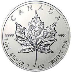 BRILLIANT UNCIRCULATED 1oz Sillver Canadian Maple Leaf - Random Date