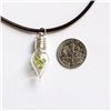 Image 1 : Teardrop Glass Necklace with 1ct Natural Peridot from USA - 103PERN
