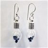 Image 1 : Teardrop Glass Earrings with 2ct Natural Sapphire from Australia - 103SAPE