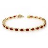 Image 1 : Genuine 7.0 ctw Ruby Bracelet 10K Yellow Gold