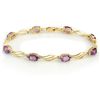 Image 1 : Genuine 6.02 ctw Amethyst & Diamond Bracelet 10K Gold