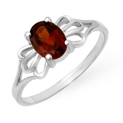 Genuine 1.0 ctw Garnet Ring 10K White Gold