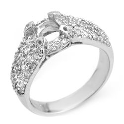 Natural 0.75 ctw Diamond Semi-mount Ring 14K White Gold