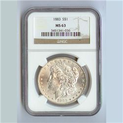 1883 Morgan Silver Dollar MS63 NGC Certified - N1883