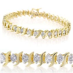 Natural 6.0 ctw Diamond Bracelet 10K Yellow Gold