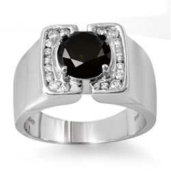 Natural 2.33 ctw White & Black Diamond Men's Ring White Gold