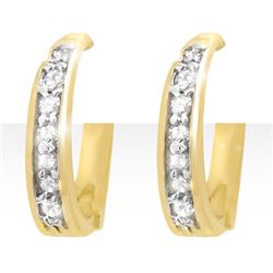 Natural 0.20 ctw Diamond Earrings 10K Yellow Gold