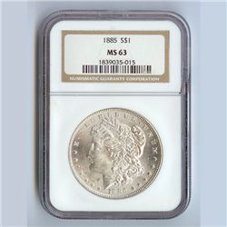 1885 Morgan Silver Dollar MS63 NGC Certified - N1885