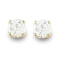 Natural 0.25 ctw Diamond Stud Earrings 14K Yellow Gold