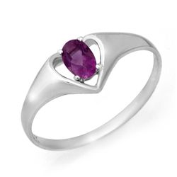 Genuine 0.21 ctw Amethyst Ring 10K White Gold