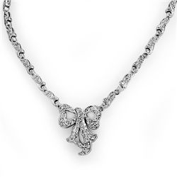 Natural 2.50 ctw Diamond Necklace 14K White Gold