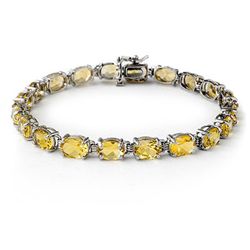 Genuine 16.4 ctw Citrine Bracelet 10K White Gold