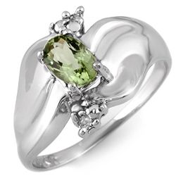 Genuine 0.54 ctw Green Tourmaline & Diamond Ring Gold