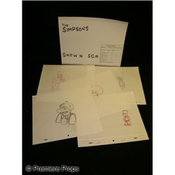 The Simpsons Production Animation Drawings