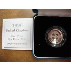 1996 UNITED KINGDOM SILVER PROOF 1 POUND COIN