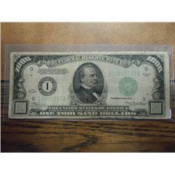 1934 US $1000 FEDERAL RESERVE NOTE