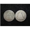 Image 1 : 2 ASSORTED SEATED LIBERTY QUARTERS