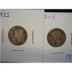 1923 & 23-S MERCURY DIMES