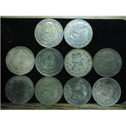 10 MEXICIAN SILVER PESOS .5140 OZ. ASW TOTAL