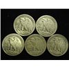 Image 2 : 5 ASSORTED WALKING LIBERTY HALF DOLLARS