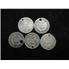 Image 2 : 5 (HOLED) US SILVER HALF DIMES