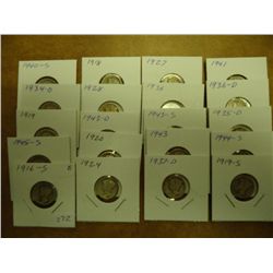 20 ASSORTED MERCURY DIMES 1916 AND UP