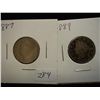 Image 1 : 1887 & 89 LIBERTY "V" NICKELS
