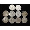 Image 2 : 10 ASSORTED 1960'S WASHINGTON SILVER QUARTERS