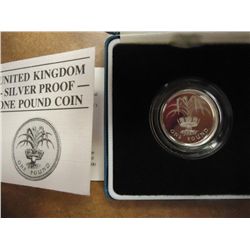 1985 UNITED KINGDOM SILVER PROOF ONE POUND COIN