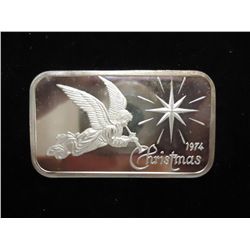 1 TROY OZ .999 FINE SILVER INGOT XMAS 1974